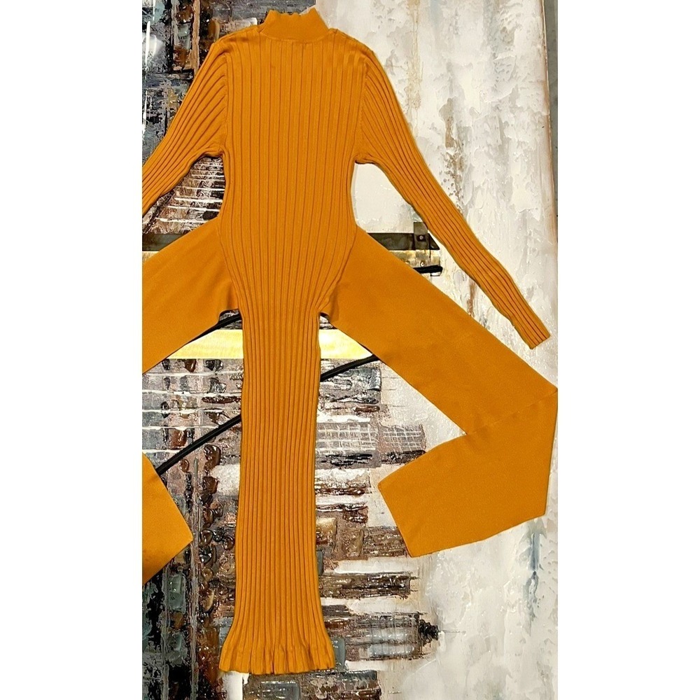 fashion to figure women's dress yellow mock neck dress with wrap-around straps - Picture 7 of 7